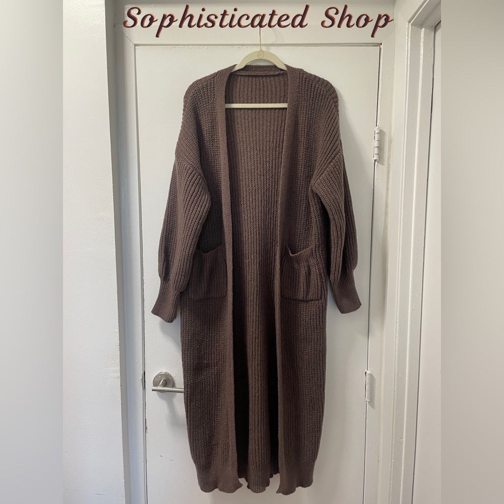 ⚜️New Temu Long Open Cardigan Sweater With Pockets⚜️